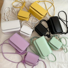 Minimalist Crossbody Bag Acrylic Chain Shoulder Purse Solid Small Square Bag