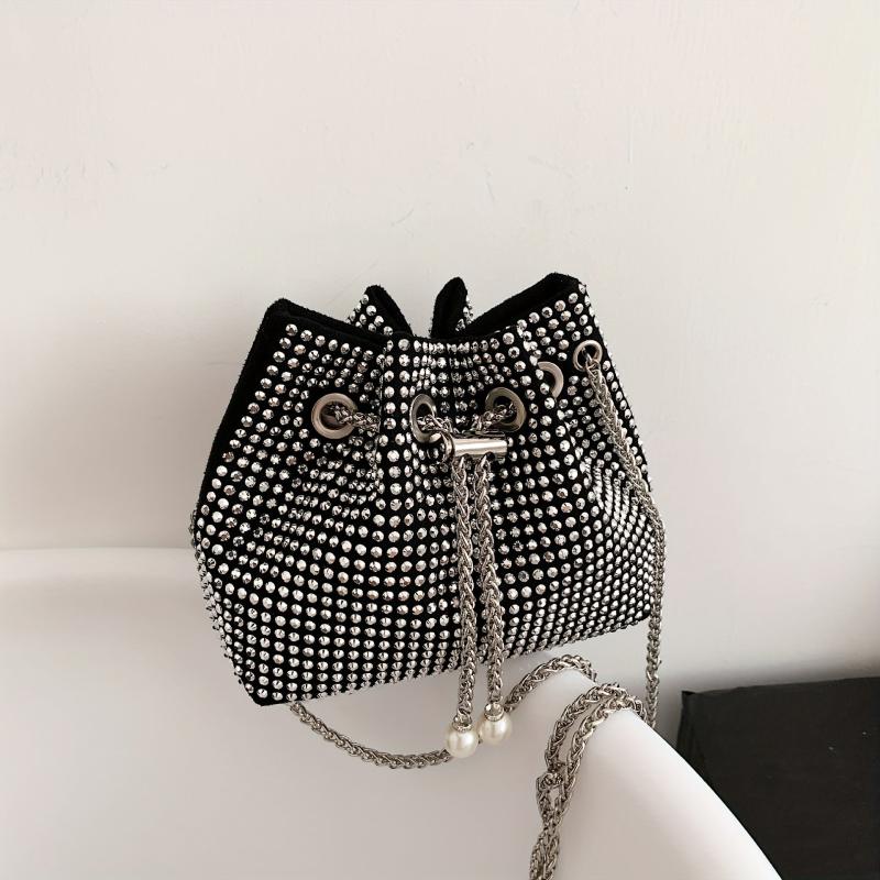 Glitter Rhinestone Evening Bag Chain Crossbody Prom Purse