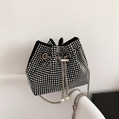 Glitter Rhinestone Evening Bag Chain Crossbody Prom Purse