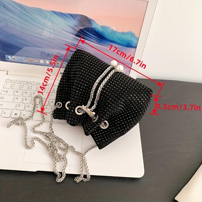 Glitter Rhinestone Evening Bag Chain Crossbody Prom Purse