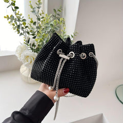 Glitter Rhinestone Evening Bag Chain Crossbody Prom Purse
