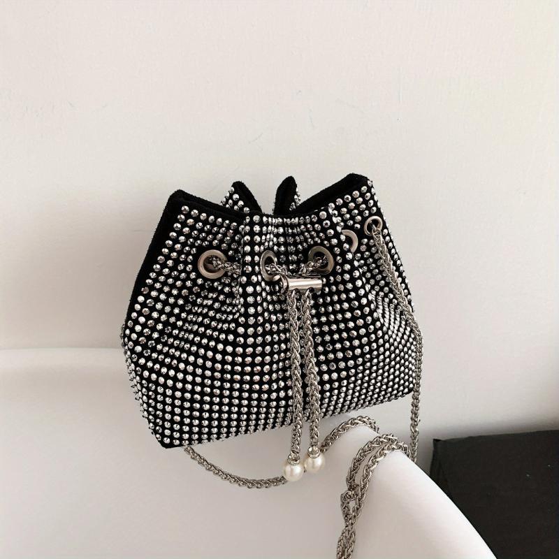 Glitter Rhinestone Evening Bag Chain Crossbody Prom Purse
