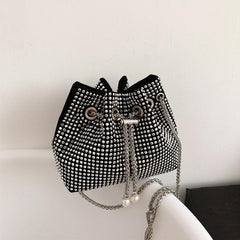 Glitter Rhinestone Evening Bag Chain Crossbody Prom Purse