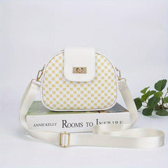 Mini Retro Print Crossbody Bag Classic PU Leather Shoulder Bag