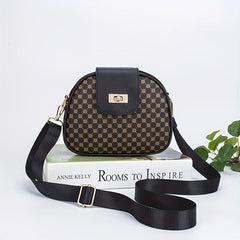 Mini Retro Print Crossbody Bag Classic PU Leather Shoulder Bag