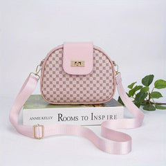 Mini Retro Print Crossbody Bag Classic PU Leather Shoulder Bag