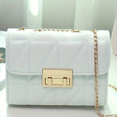 Quilted Crossbody Bag PU Leather Shoulder Bag Chain Women Handbag