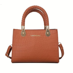 Textured Stone Pattern Tote Bag PU Shoulder Crossbody Handbag