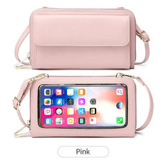 Women's PU Leather Coin Purse Solid Touch Screen Bag RFID