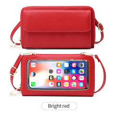 Women's PU Leather Coin Purse Solid Touch Screen Bag RFID