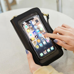 Women's PU Leather Coin Purse Solid Touch Screen Bag RFID
