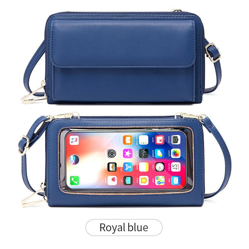 Women's PU Leather Coin Purse Solid Touch Screen Bag RFID
