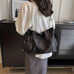 Canvas Tote Bag With Coin Purse Large Capacity Crossbody Bag