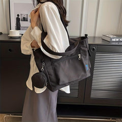 Canvas Tote Bag With Coin Purse Large Capacity Crossbody Bag