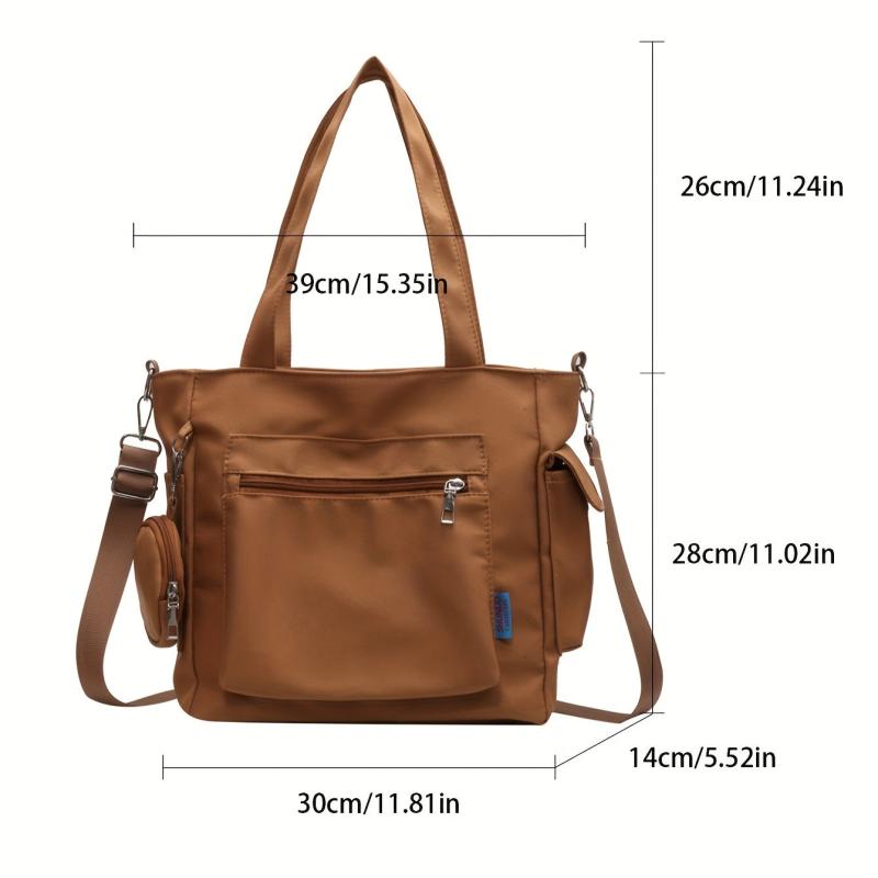 Canvas Tote Bag With Coin Purse Large Capacity Crossbody Bag
