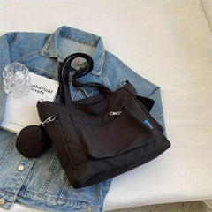 Canvas Tote Bag With Coin Purse Large Capacity Crossbody Bag