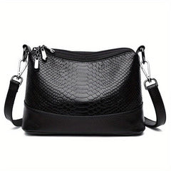Crocodile Embossed Crossbody Bag Classic Square Shoulder Bag