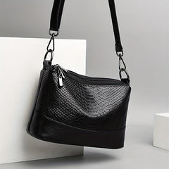 Crocodile Embossed Crossbody Bag Classic Square Shoulder Bag