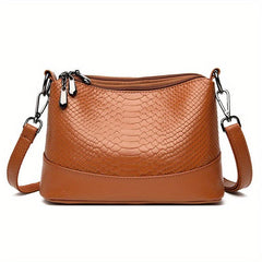 Crocodile Embossed Crossbody Bag Classic Square Shoulder Bag