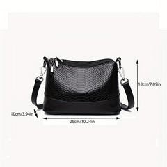 Crocodile Embossed Crossbody Bag Classic Square Shoulder Bag