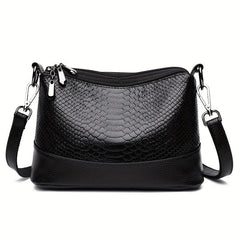 Crocodile Embossed Crossbody Bag Classic Square Shoulder Bag