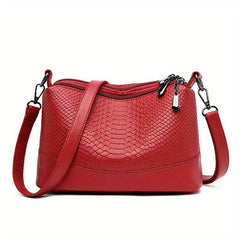 Crocodile Embossed Crossbody Bag Classic Square Shoulder Bag