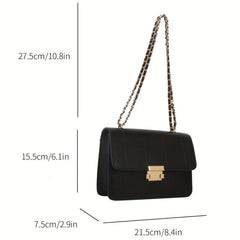 Quilted Chain Crossbody Bag Argyle Pattern Small Shoulder Bag for Work