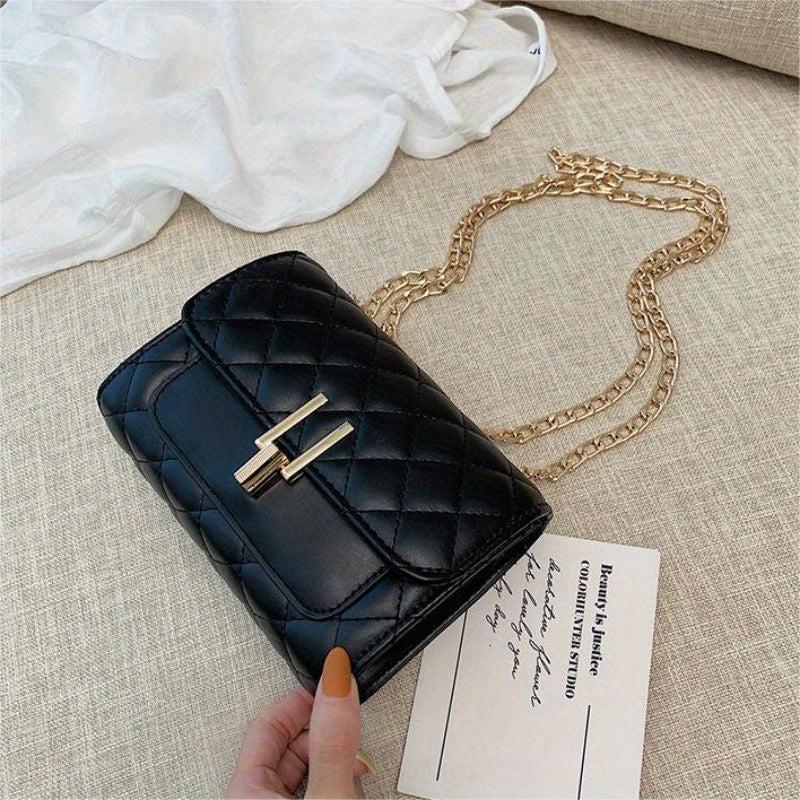 Quilted Argyle Pattern Shoulder Chain Bag Women's Crossbody Bag