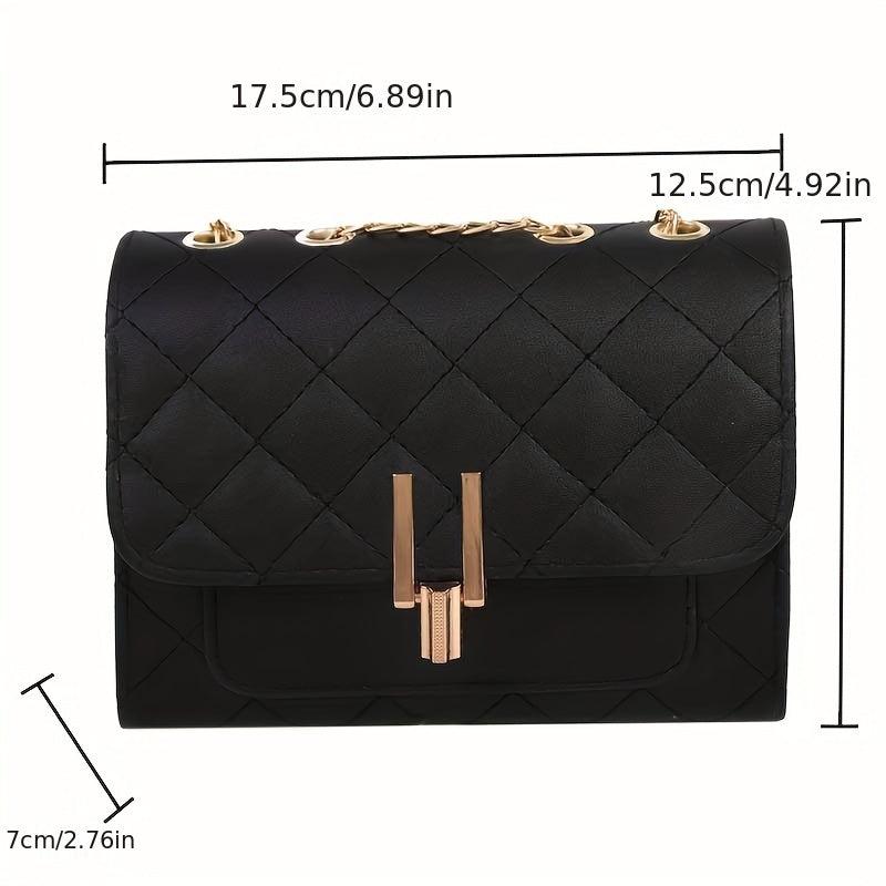 Quilted Argyle Pattern Shoulder Chain Bag Women's Crossbody Bag