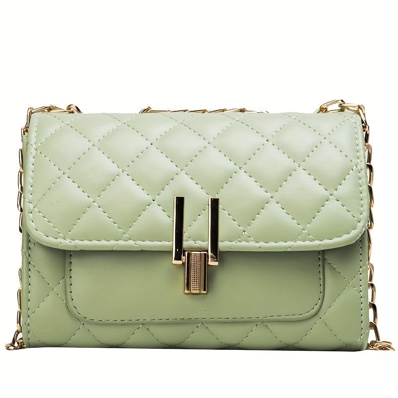 Quilted Argyle Pattern Shoulder Chain Bag Women's Crossbody Bag