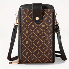 Geometric Pattern Crossbody Bag, Touch Screen Phone Purse