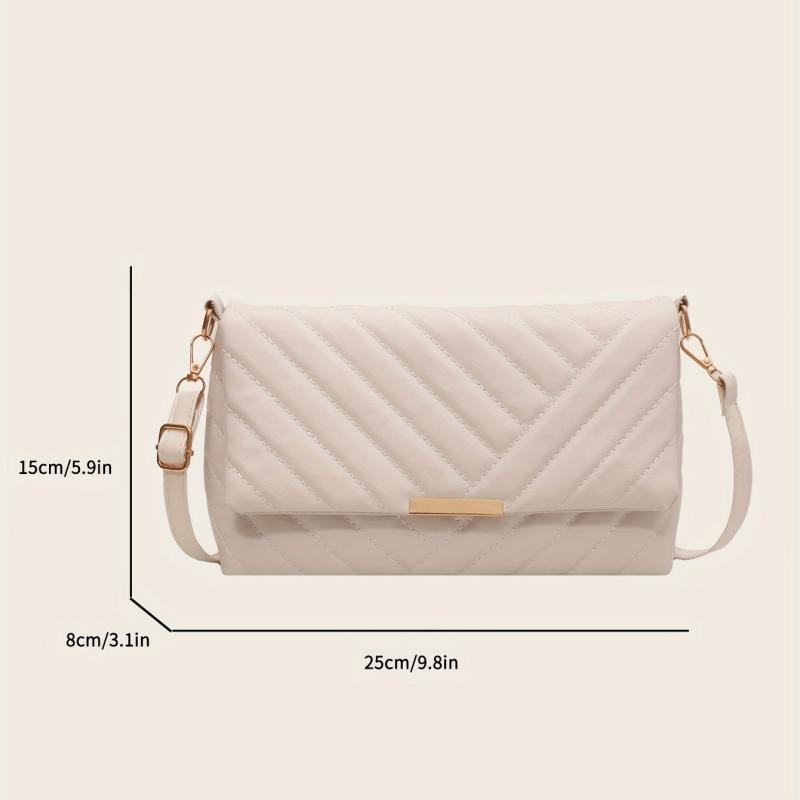 Chevron Quilted Flap Crossbody Bag Stylish Handbag Purse