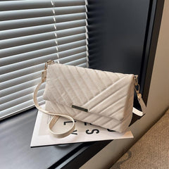 Chevron Quilted Flap Crossbody Bag Stylish Handbag Purse