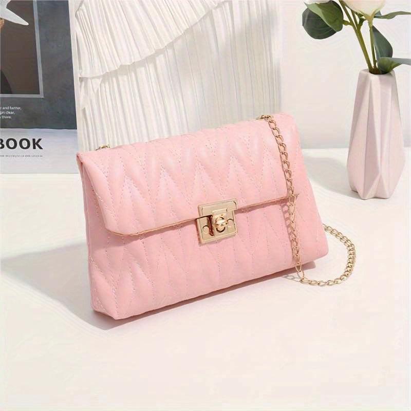 Quilted Chain Crossbody Bag Faux Leather Shoulder Bag