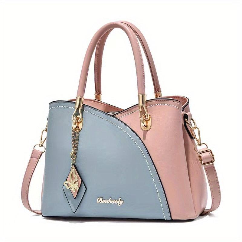Butterfly Pendant Double Handle Tote Handbag