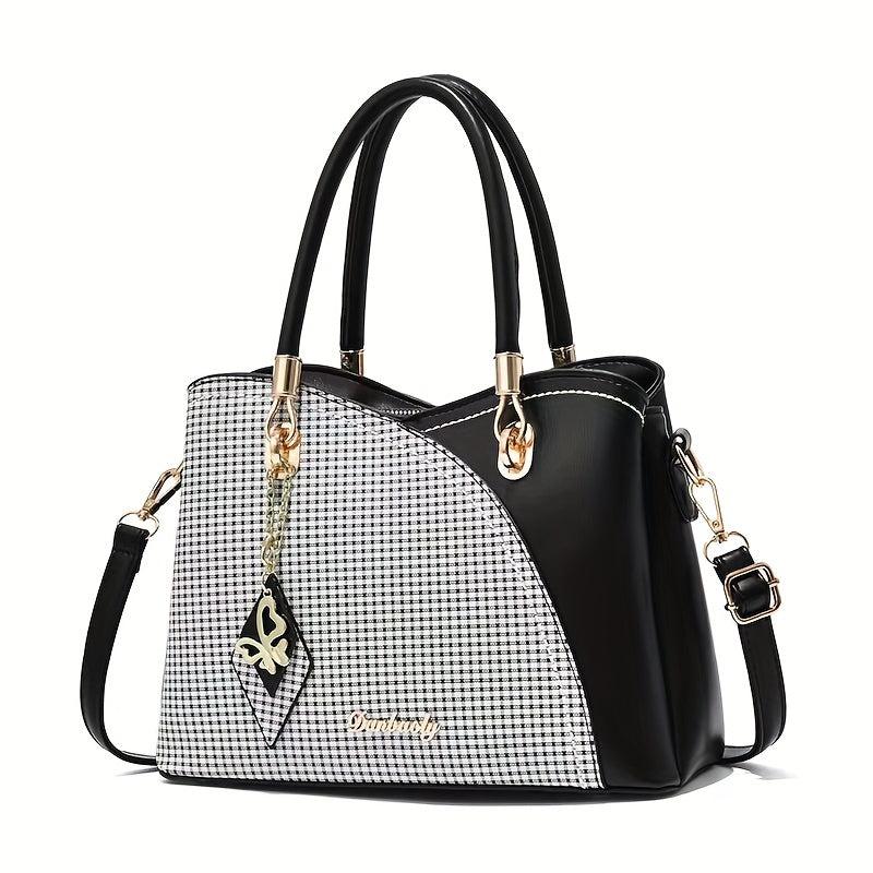 Butterfly Pendant Double Handle Tote Handbag