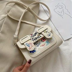 Colorblock Square Bag Niche Shoulder Flap Bag Crossbody Bag