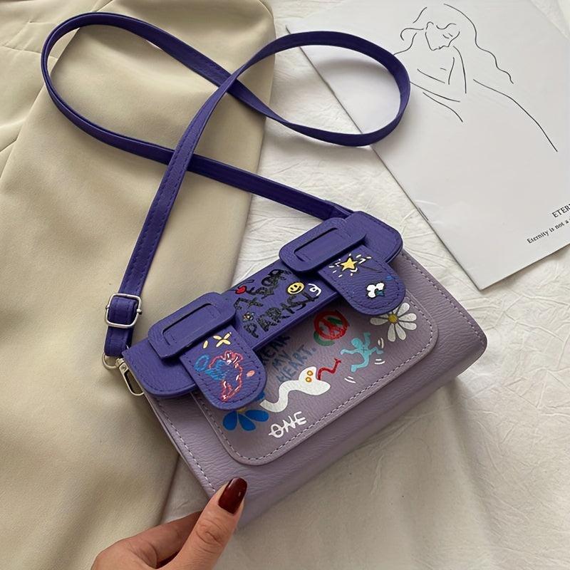 Colorblock Square Bag Niche Shoulder Flap Bag Crossbody Bag