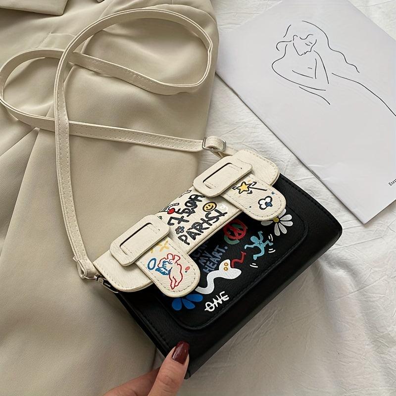 Colorblock Square Bag Niche Shoulder Flap Bag Crossbody Bag
