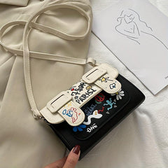Colorblock Square Bag Niche Shoulder Flap Bag Crossbody Bag