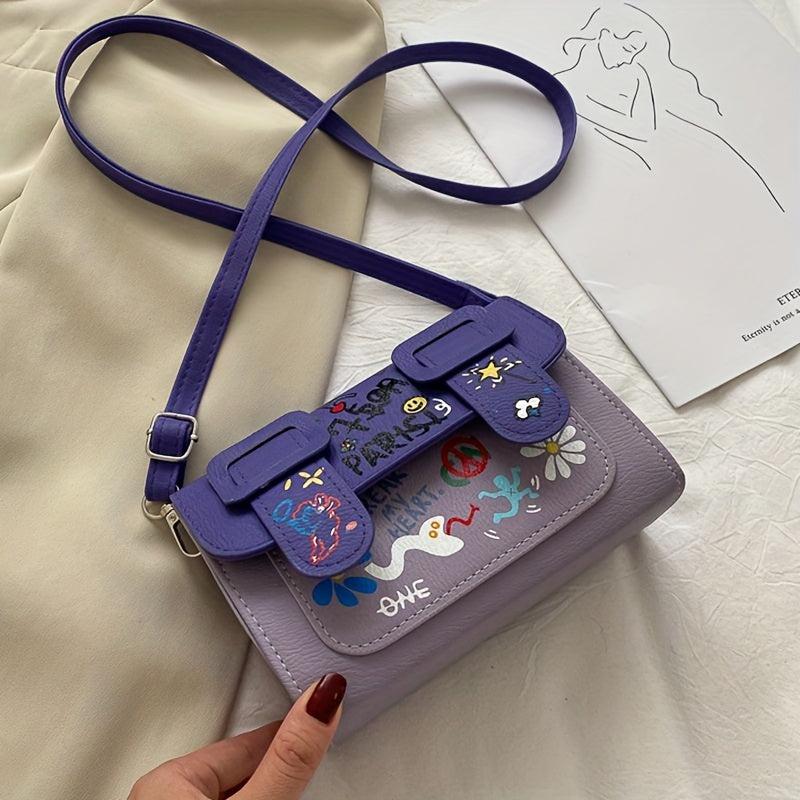 Colorblock Square Bag Niche Shoulder Flap Bag Crossbody Bag