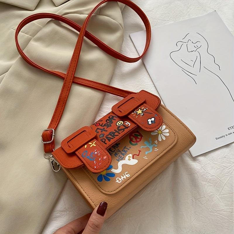 Colorblock Square Bag Niche Shoulder Flap Bag Crossbody Bag