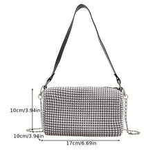 Rhinestone Bucket Bag Crossbody Purse For Party