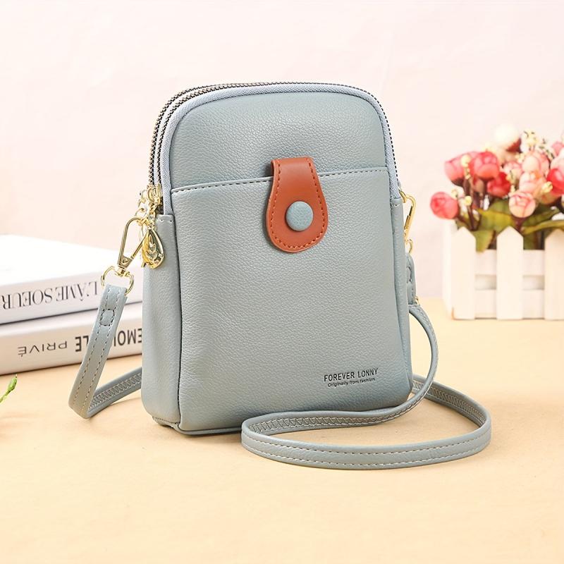 Colorblock Shoulder Bag Zipper Crossbody Purse