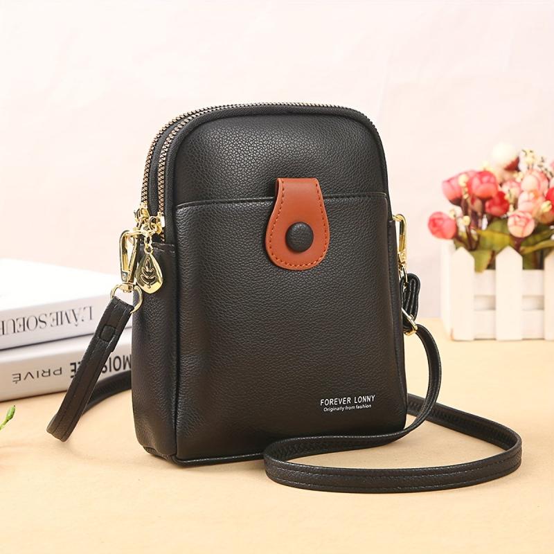 Colorblock Shoulder Bag Zipper Crossbody Purse
