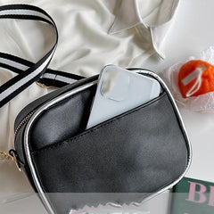 Funny Camera Pattern Zipper Crossbody Bag Adjustable Strap Shoulder Purse