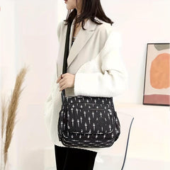 Graphic Print Nylon Crossbody Bag Large Capacity Pocket Purse