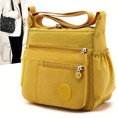 Graphic Print Nylon Crossbody Bag Large Capacity Pocket Purse