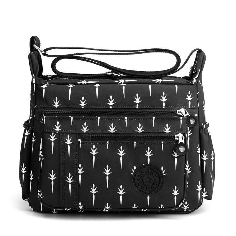 Graphic Print Nylon Crossbody Bag Large Capacity Pocket Purse