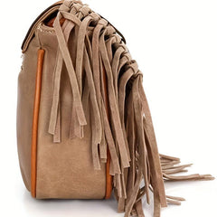 Boho Tassel Crossbody Bag Suede Fringe Shoulder Purse